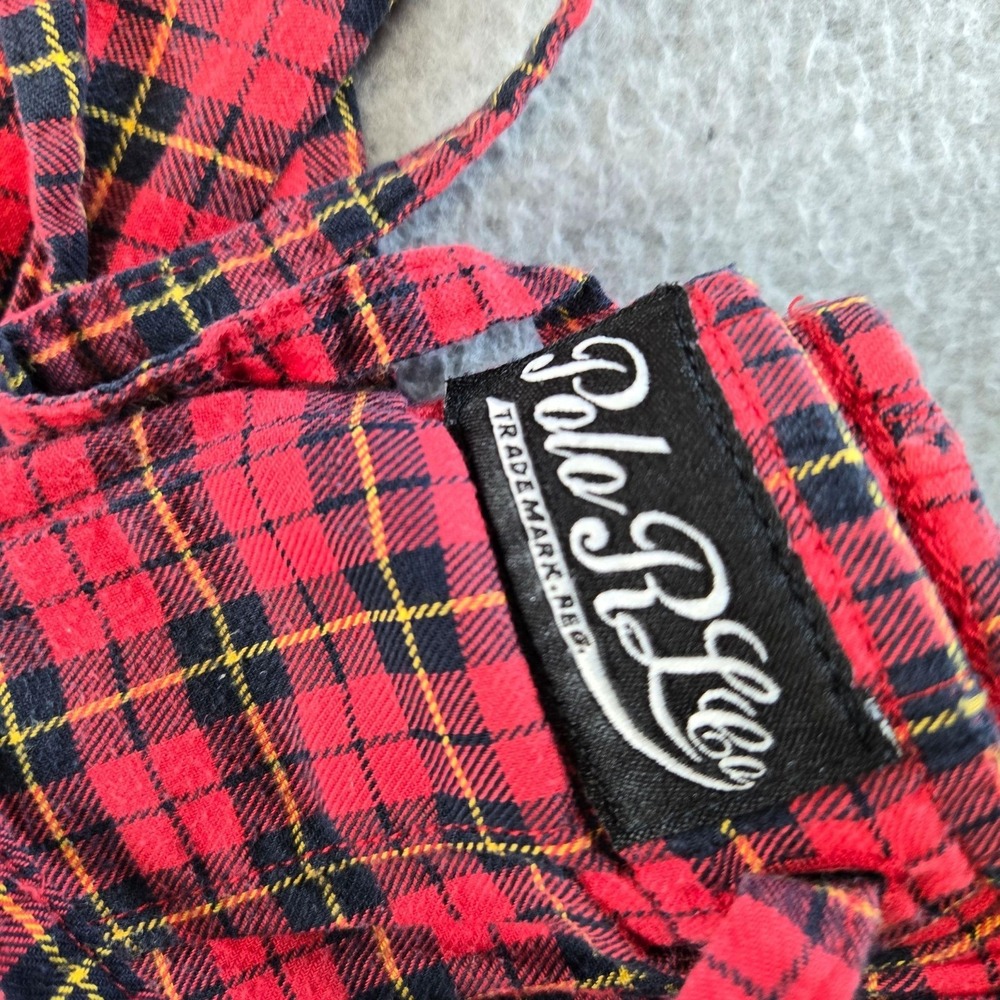Polo Ralph Lauren Pajama Set Mens M Red Plaid Flannel 2 Piece Sleepwear - Picture 8 of 16